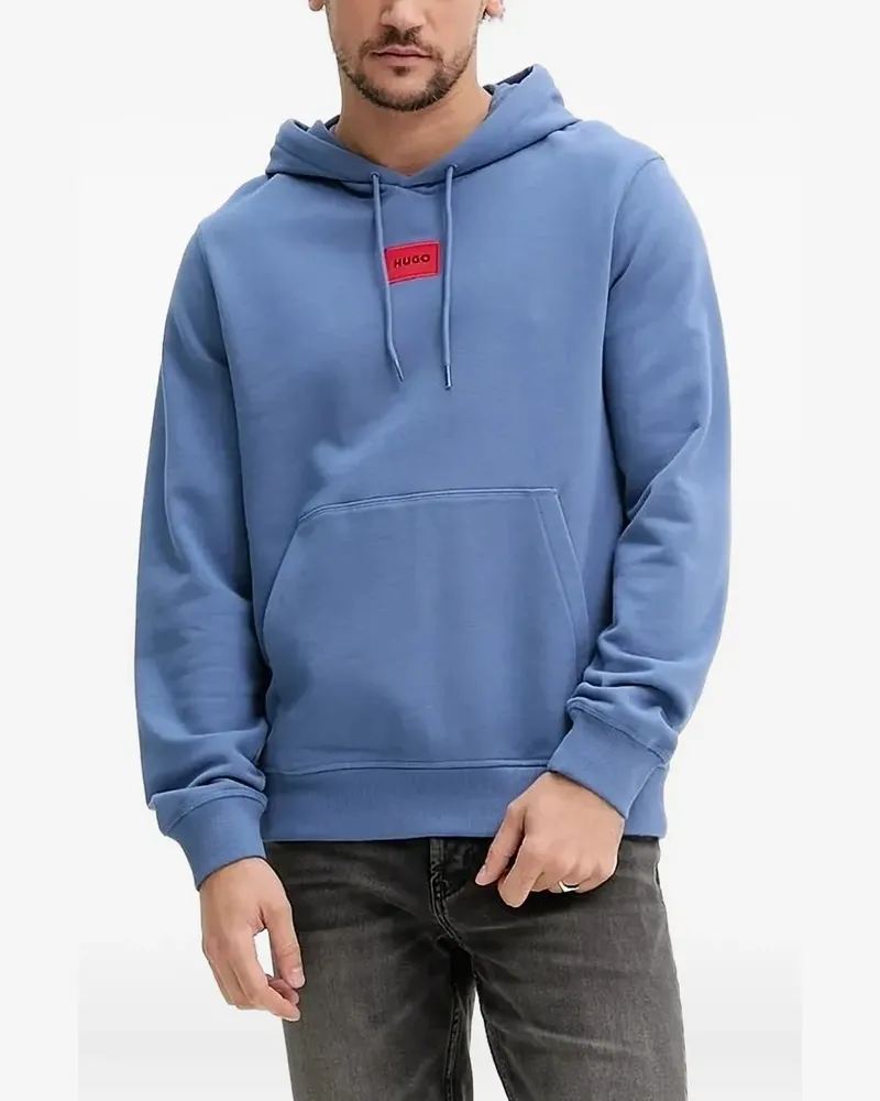 HUGO BOSS Hoodie mit Logo-Patch - Blau Blau