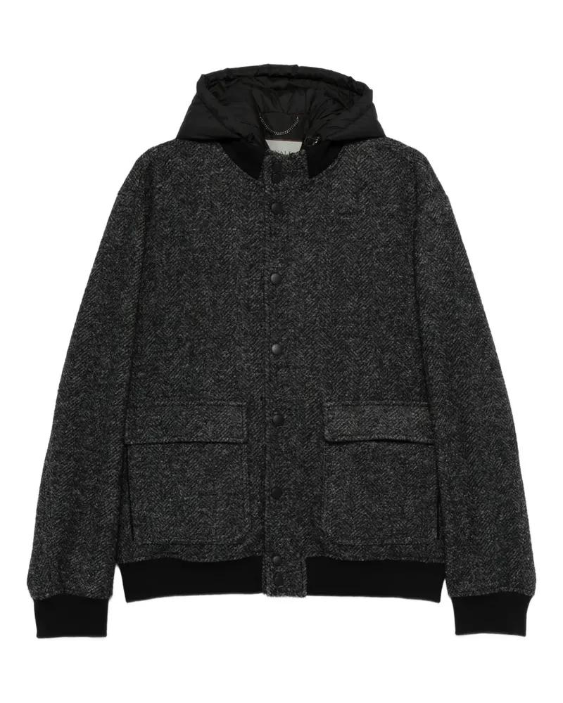 Canali Kapuzenjacke mit Fischgrätenmuster - Grau Grau