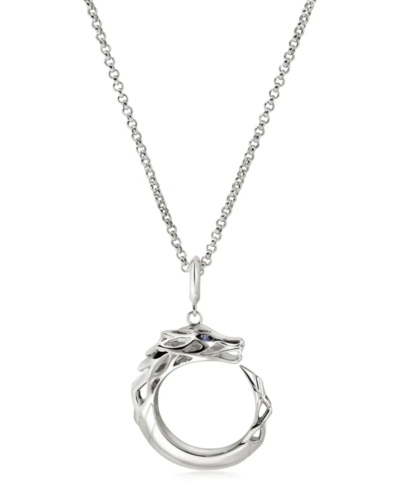 John Hardy Naga Halskette aus Sterlingsilber mit Saphir Silber