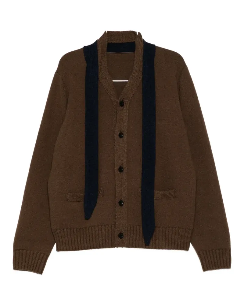 Sacai wool knit cardigan - Braun Braun