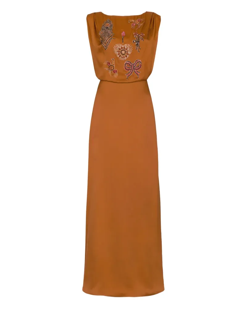 Temperley London Adalina Maxikleid mit Perlen - Orange Orange