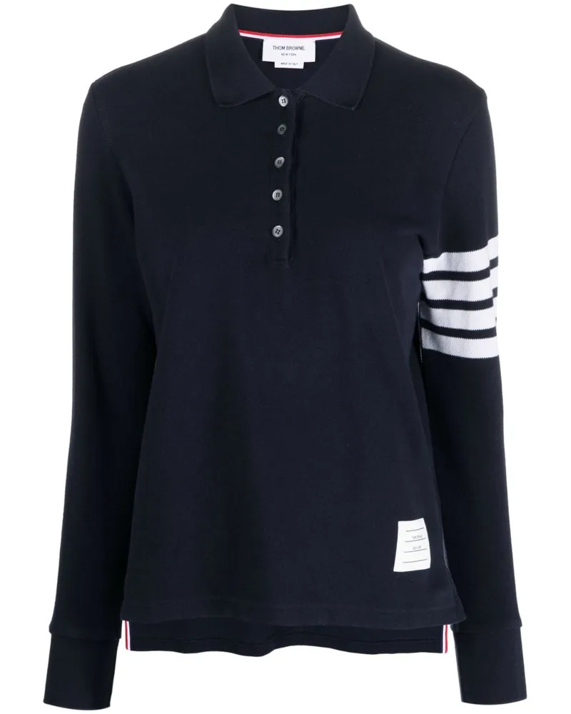Thom Browne Langärmeliges Poloshirt - Blau Blau