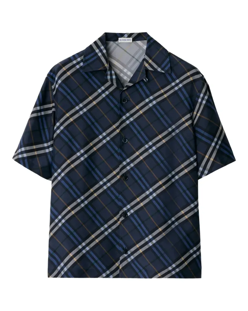 Burberry Kariertes Hemd aus Seide - Blau Blau