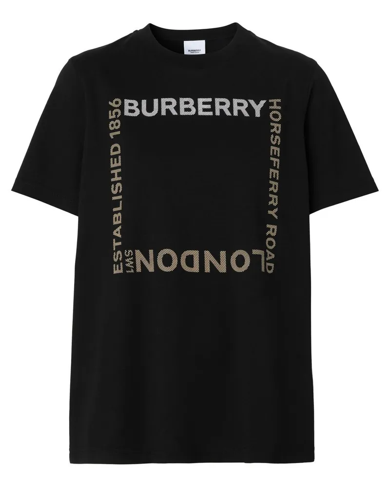Burberry T-Shirt mit Horseferry-Print - Schwarz Schwarz