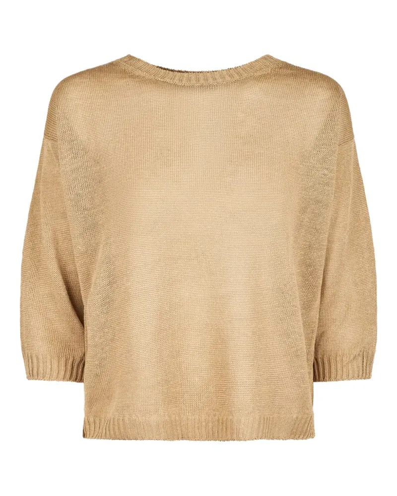 Max Mara round-neck knitted top - Nude Nude