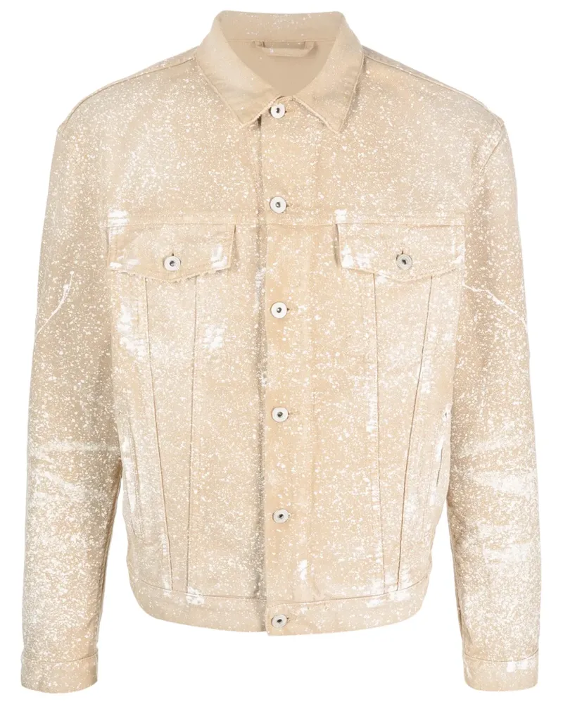 Heron Preston Jeansjacke mit Farbklecks-Print - Braun Braun
