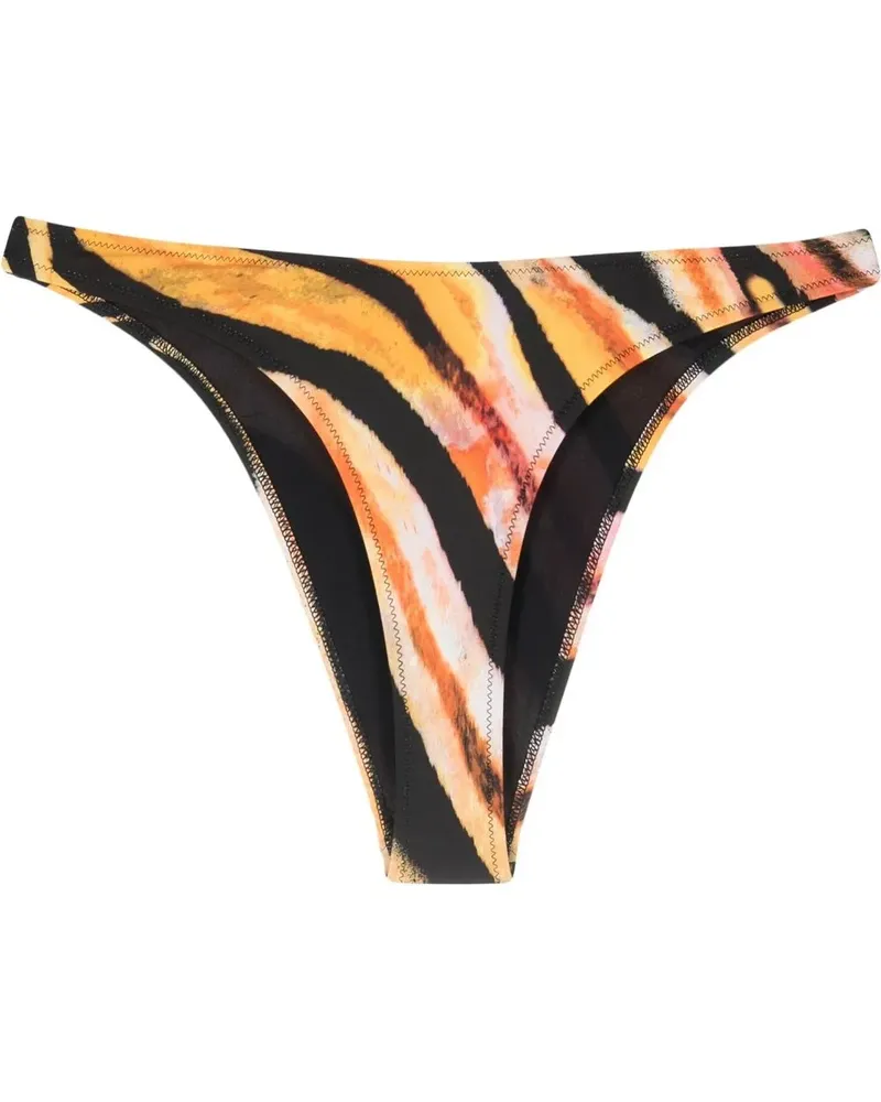 Roberto Cavalli Bikinihöschen mit Tiger-Print - Orange Orange