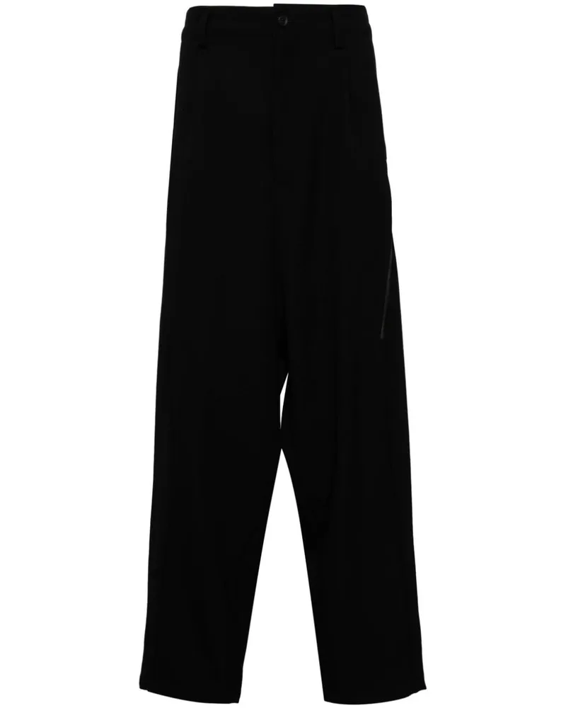 Yohji Yamamoto Hose mit Kontrasteinsätzen - Schwarz Schwarz