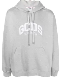 GCDS Hoodie mit Logo-Patch Grau