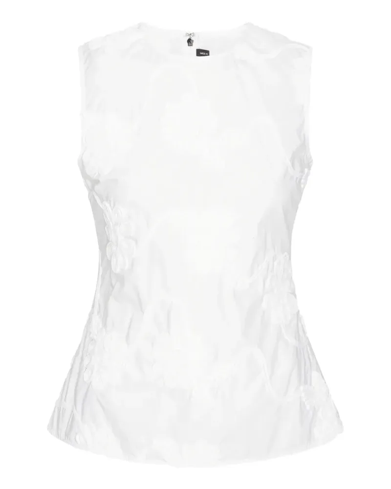 ROTATE Birger Christensen Blusentop mit Blumen - Weiß Weiß