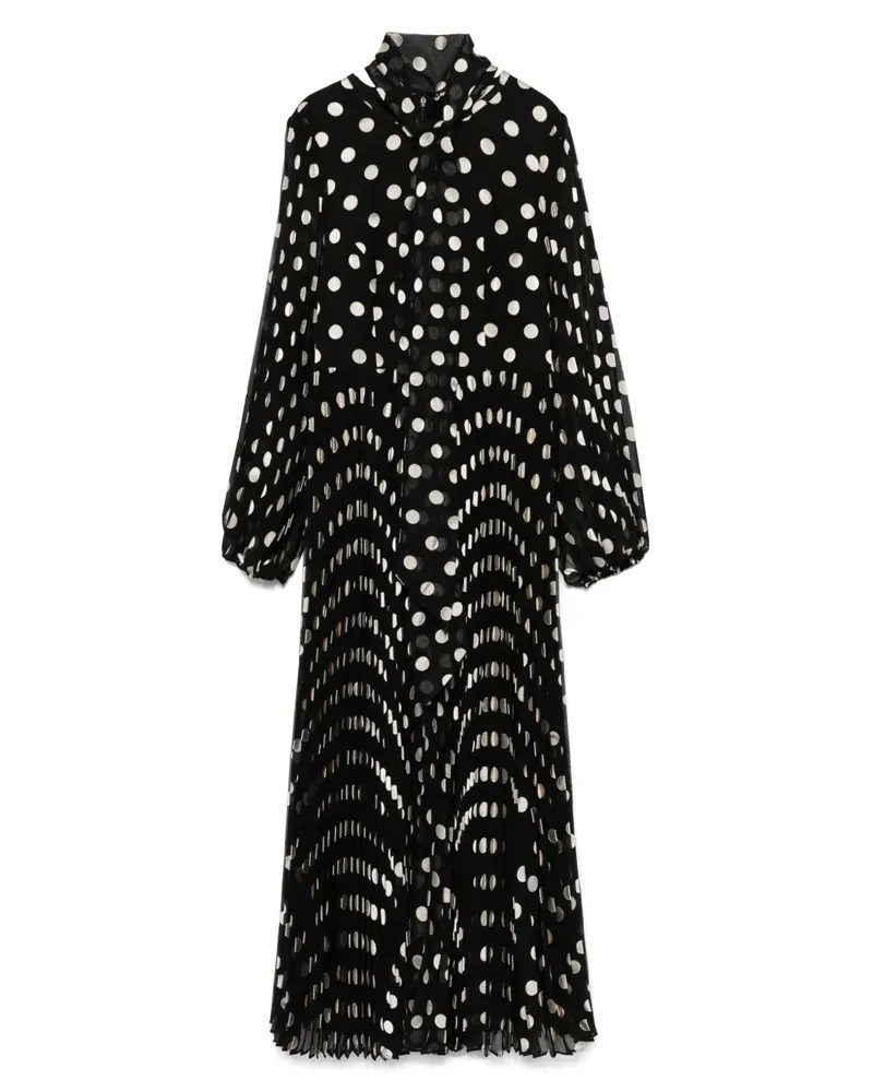 Zimmermann Midikleid mit Schleifenkragen - Schwarz Schwarz