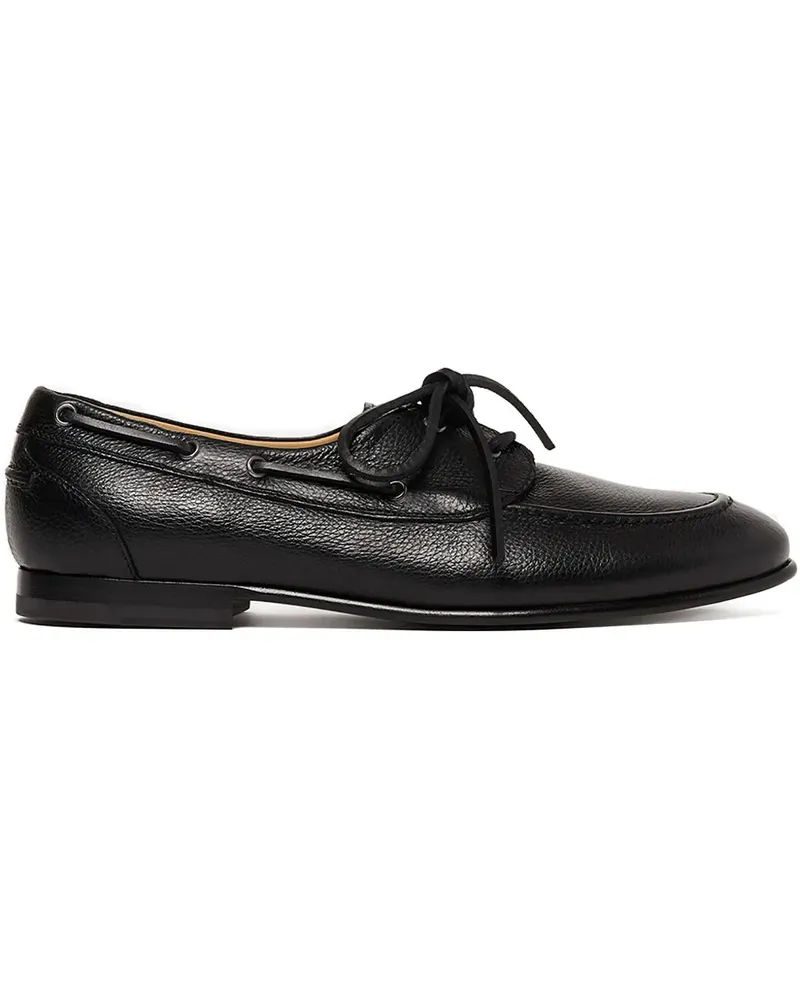 Scarosso Ginevro Segelschuhe aus Leder - Schwarz Schwarz