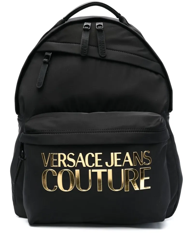 Versace Jeans Rucksack mit Logo-Print Schwarz