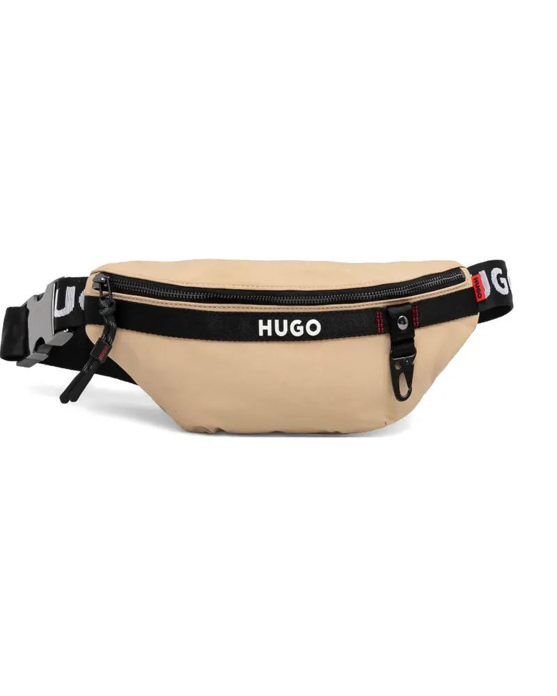 HUGO BOSS Gürteltasche mit Kontrast-Logo - Nude Nude
