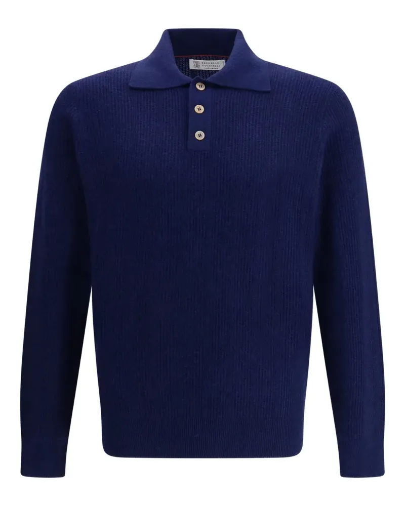Brunello Cucinelli Poloshirt aus Kaschmir - Blau Blau