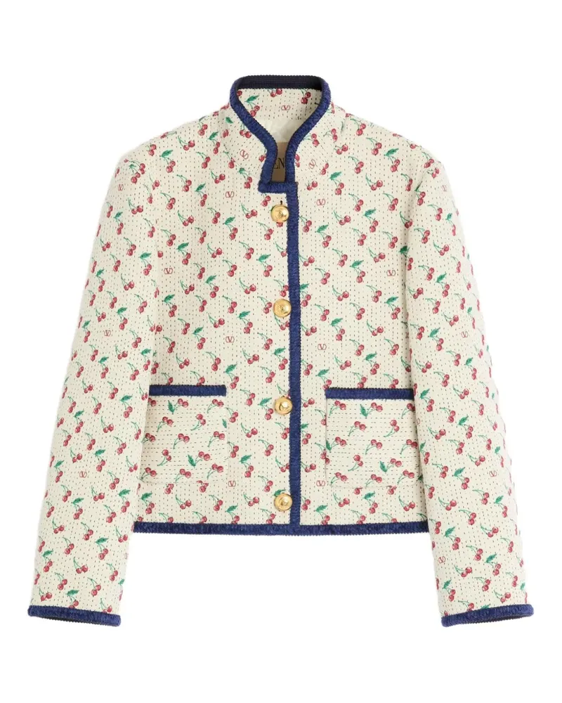 Valentino Garavani Wattierte Cabanjacke aus Cherrific-Jacquard - Nude Nude