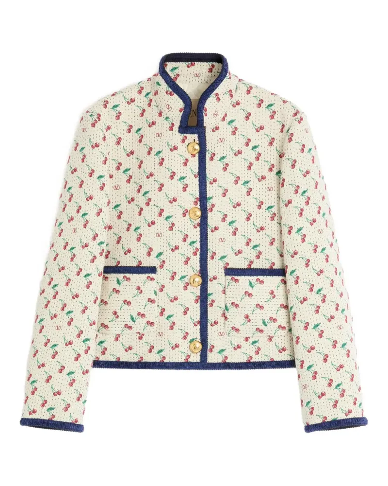 Valentino Garavani Wattierte Cabanjacke aus Cherrific-Jacquard - Nude Nude