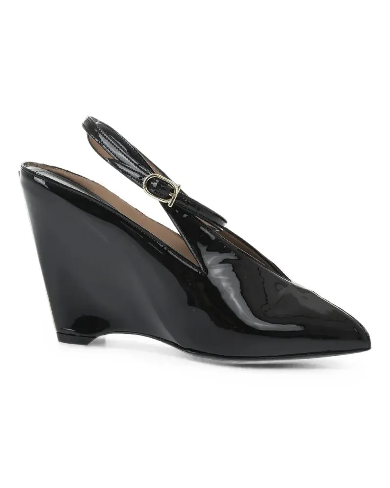 Ferragamo leather wedge sandals - Schwarz Schwarz