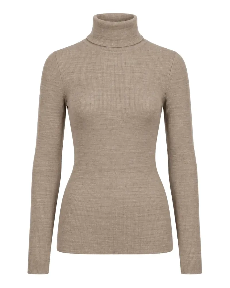Max Mara Gerippter Rollkragenpullover - Nude Nude
