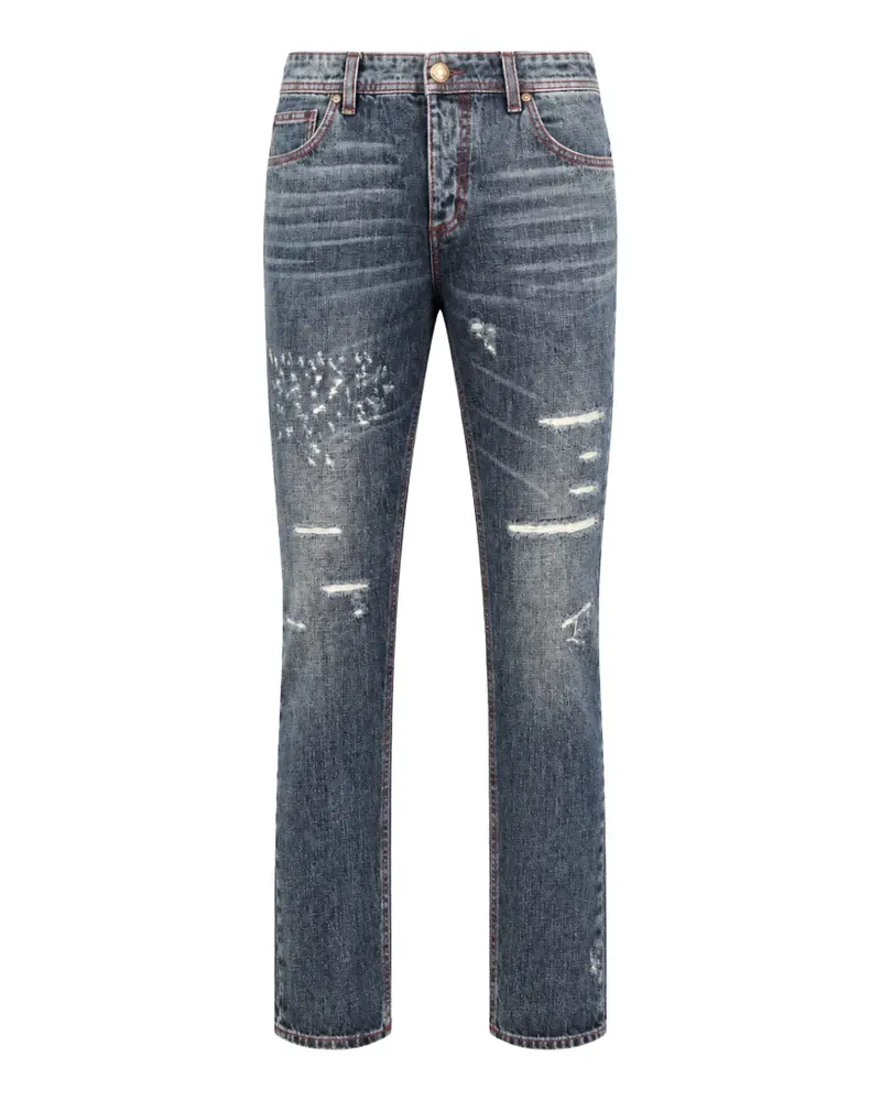 Philipp Plein Super Straight Cut distressed jeans - Blau Blau
