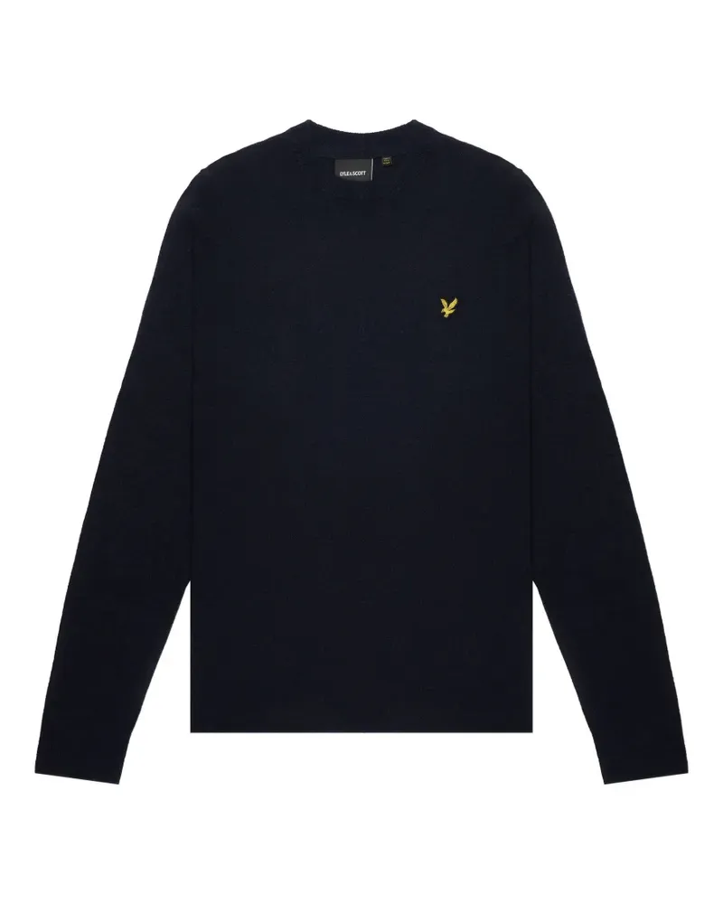 Lyle & Scott Pullover aus Lammwolle mit Logo-Patch - Blau Blau