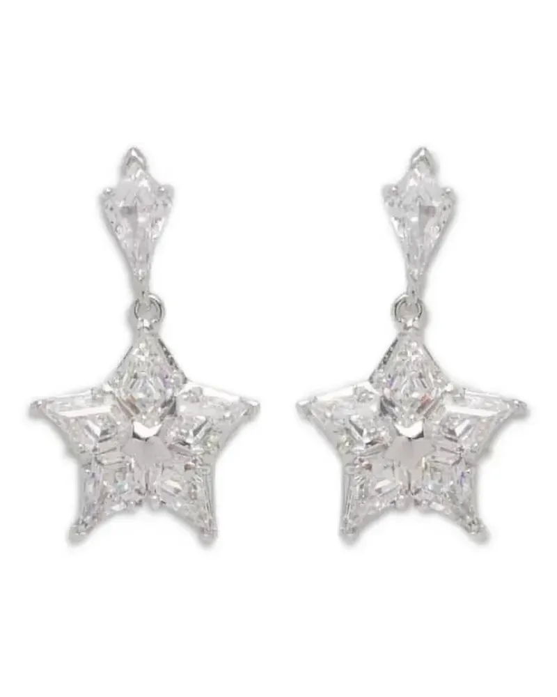 Swarovski star-drop earrings - Silber Silber
