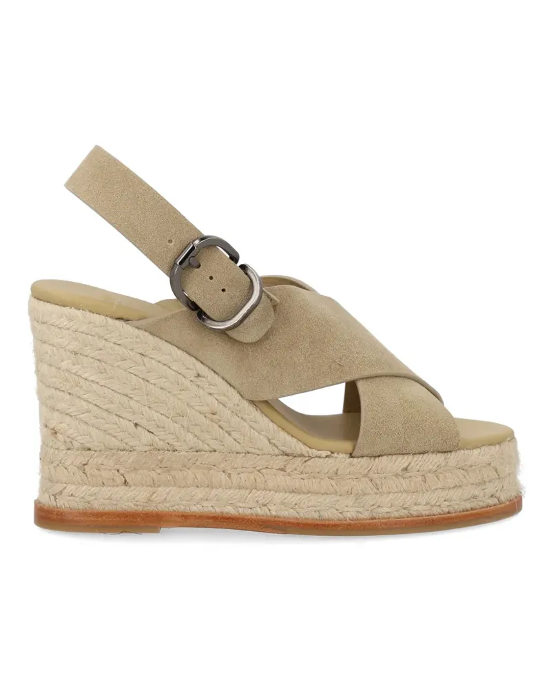 Castañer Betina Wedge-Espadrilles mit überkreuzten Schnallen - Nude Nude