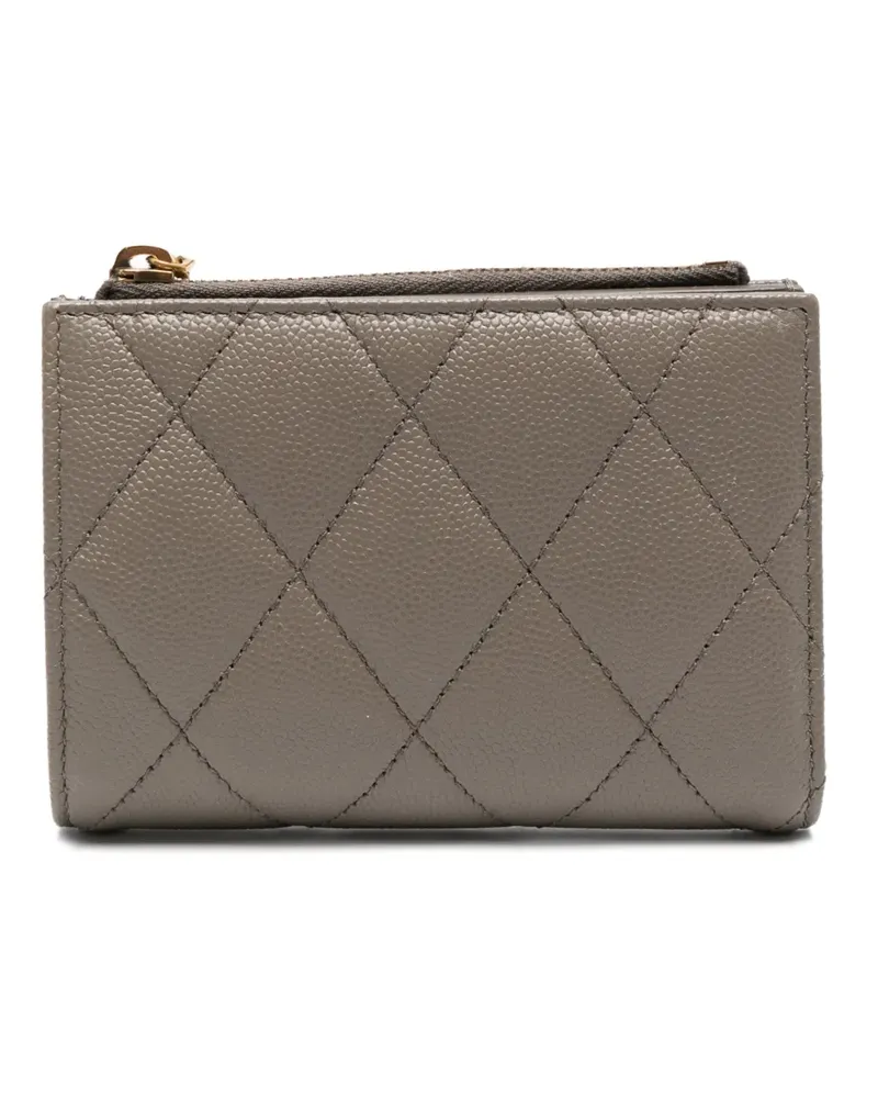 Saint Laurent Gestepptes Cassandre Bijou Portemonnaie - Grau Grau