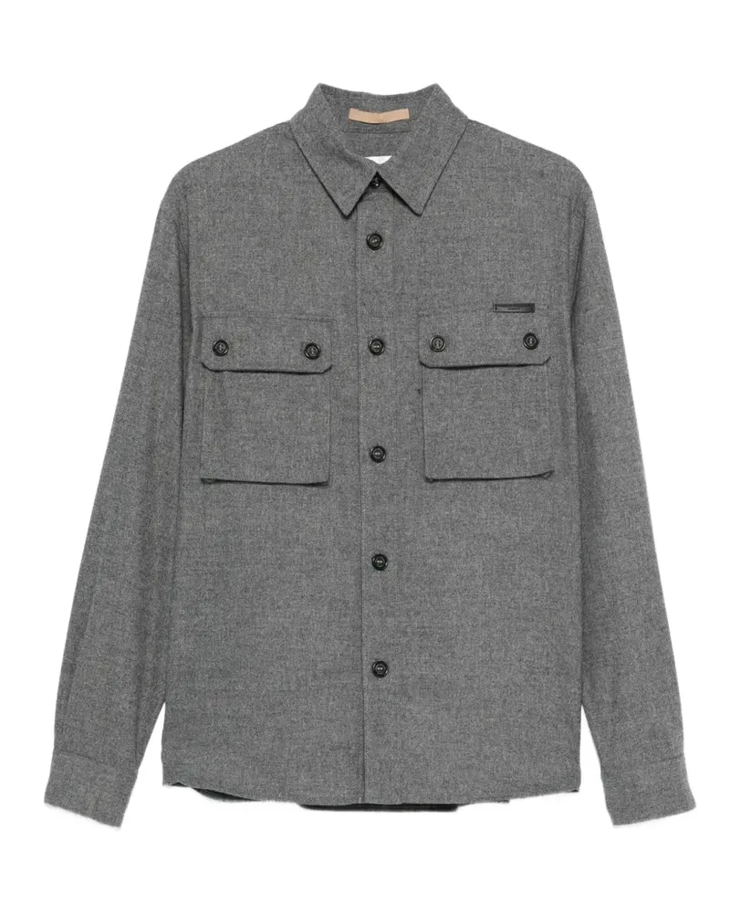 Paolo Pecora Milano Geknöpfte Hemdjacke mit Taschen - GRAY Gray