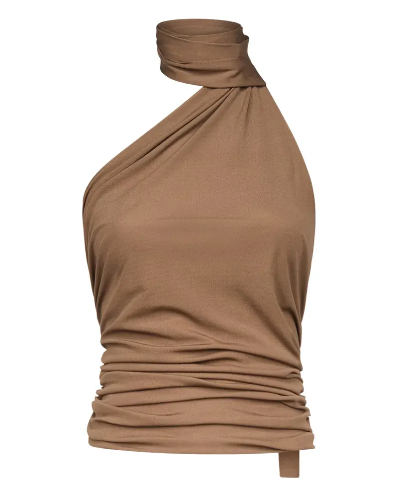 Ludovic de Saint Sernin Halter draped top - Braun Braun