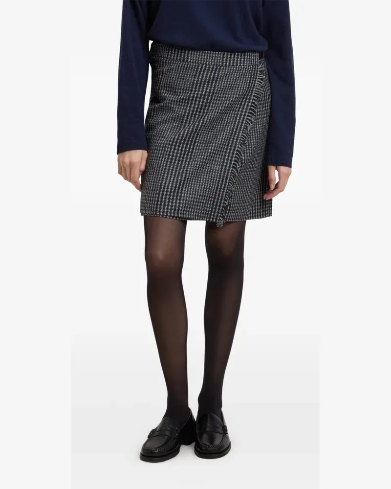 Woolrich check-pattern frayed-edge mini skirt - Schwarz Schwarz