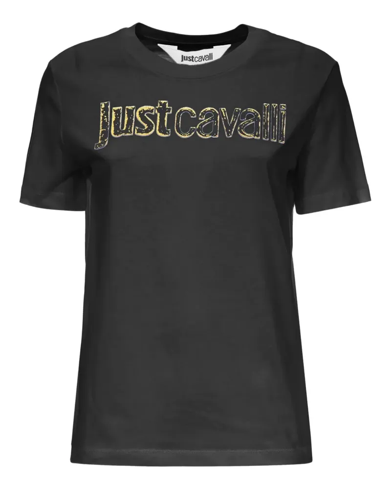 Just Cavalli T-Shirt mit verziertem Logo - Schwarz Schwarz