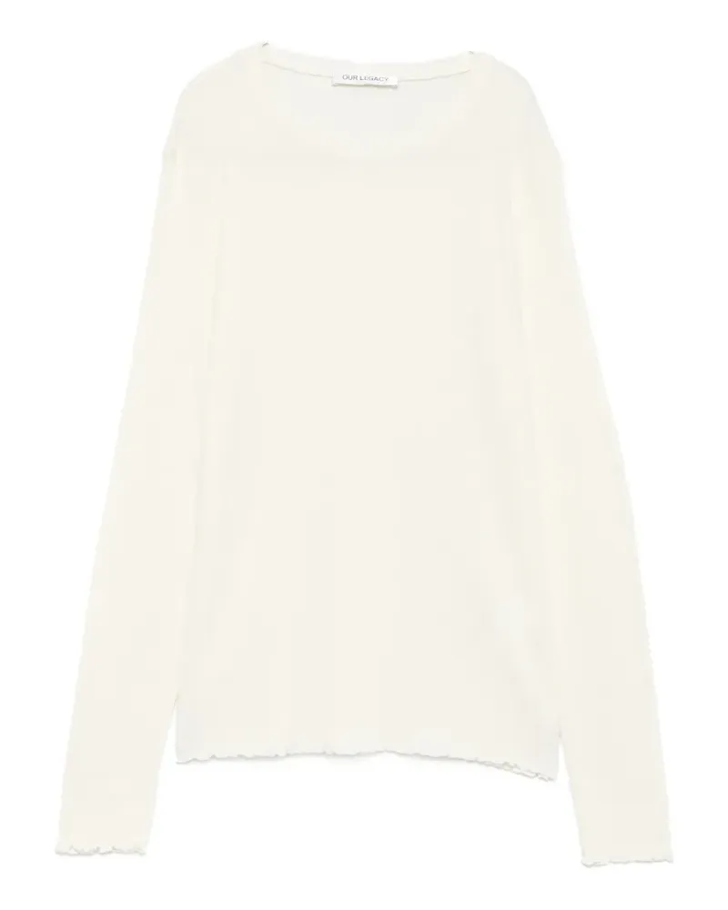 Our Legacy lettuce-edge ribbed sweater - Nude Nude