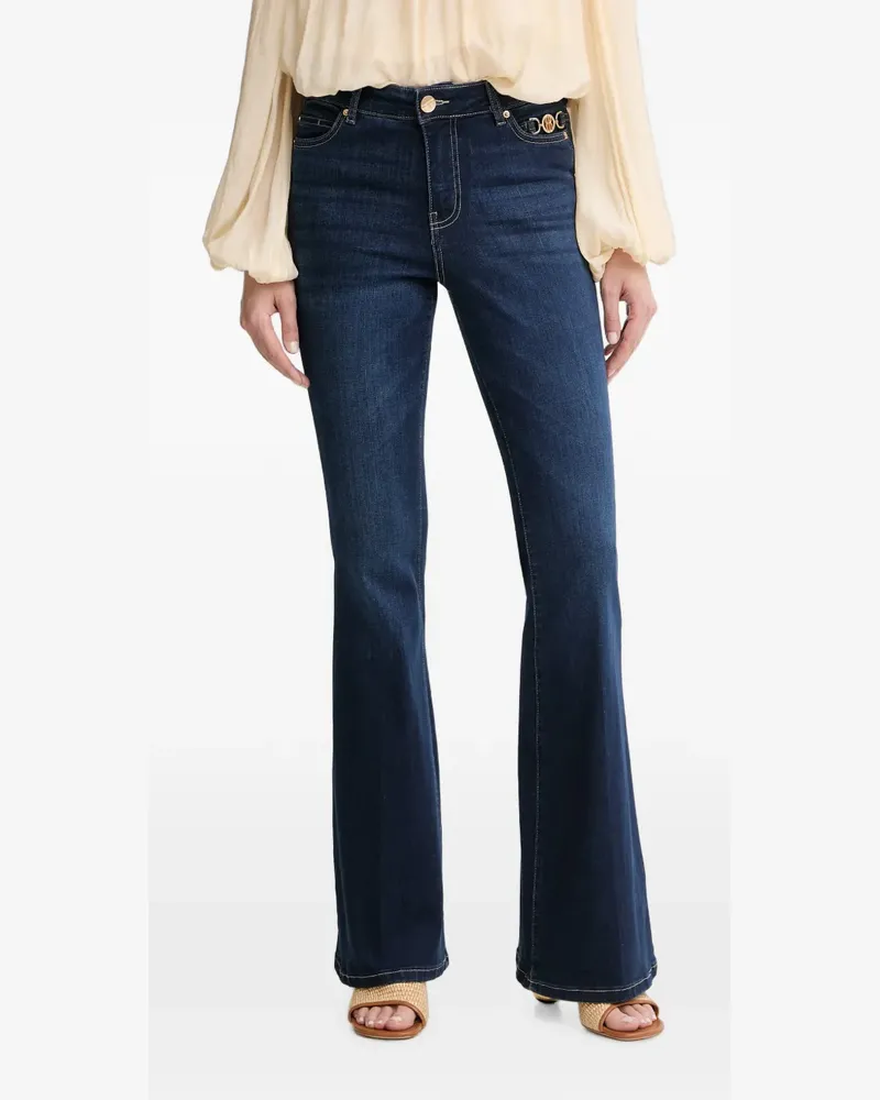 Fracomina logo-plaque flared jeans - Blau Blau