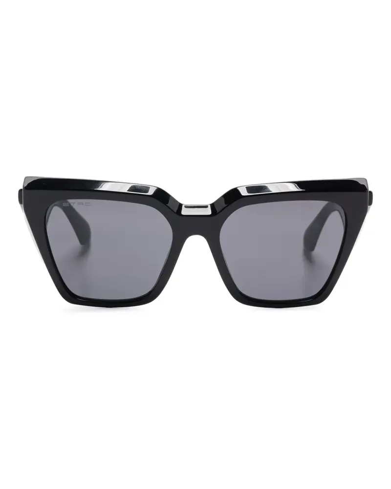Etro Sonnenbrille mit geometrischem Gestell - Schwarz Schwarz
