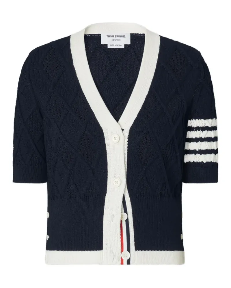 Thom Browne argyle-knit cardigan - Blau Blau