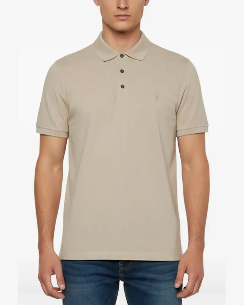 AllSaints Poloshirt mit Logo-Stickerei - Nude Nude