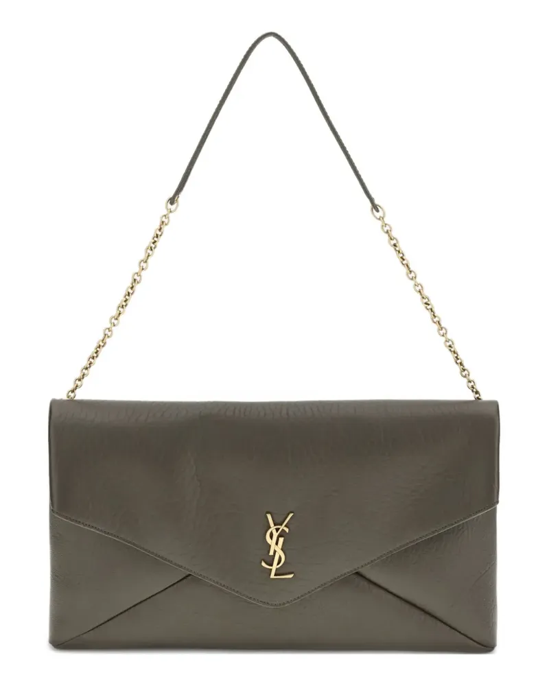 Saint Laurent Cassandre XXL leather clutch - Braun Braun