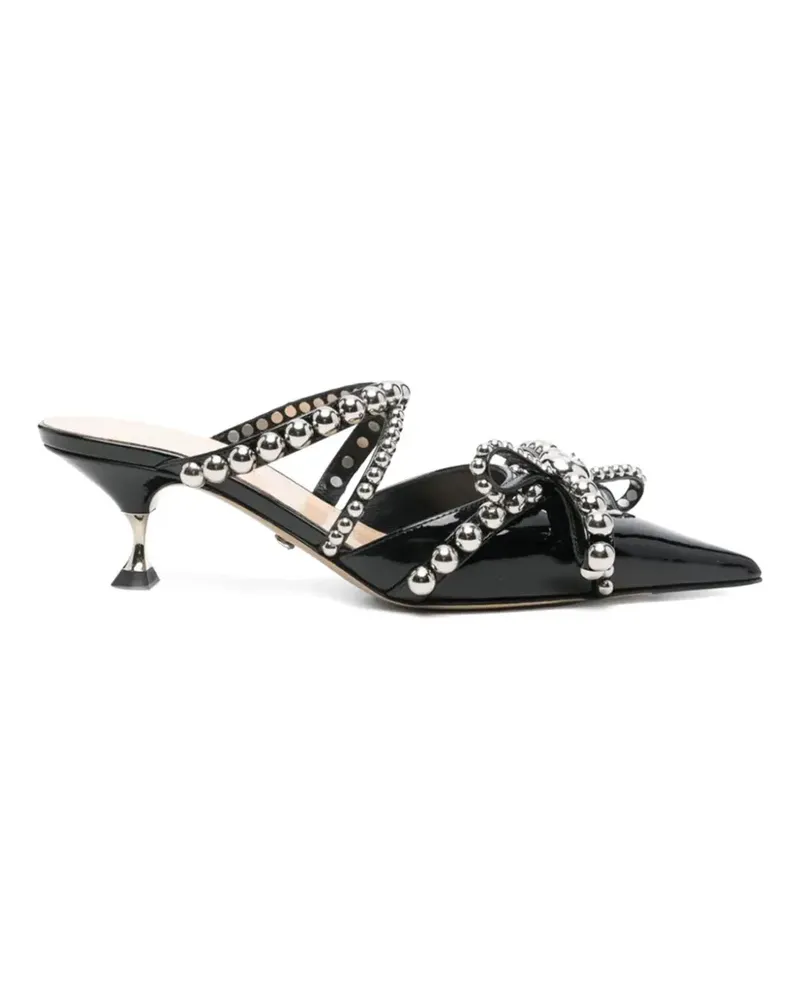 Mach & Mach studded bow-detail pumps - Schwarz Schwarz
