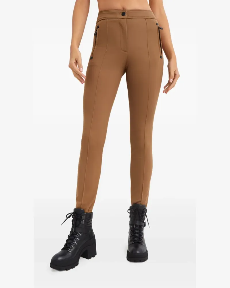 Moncler logo-patch trousers - Braun Braun