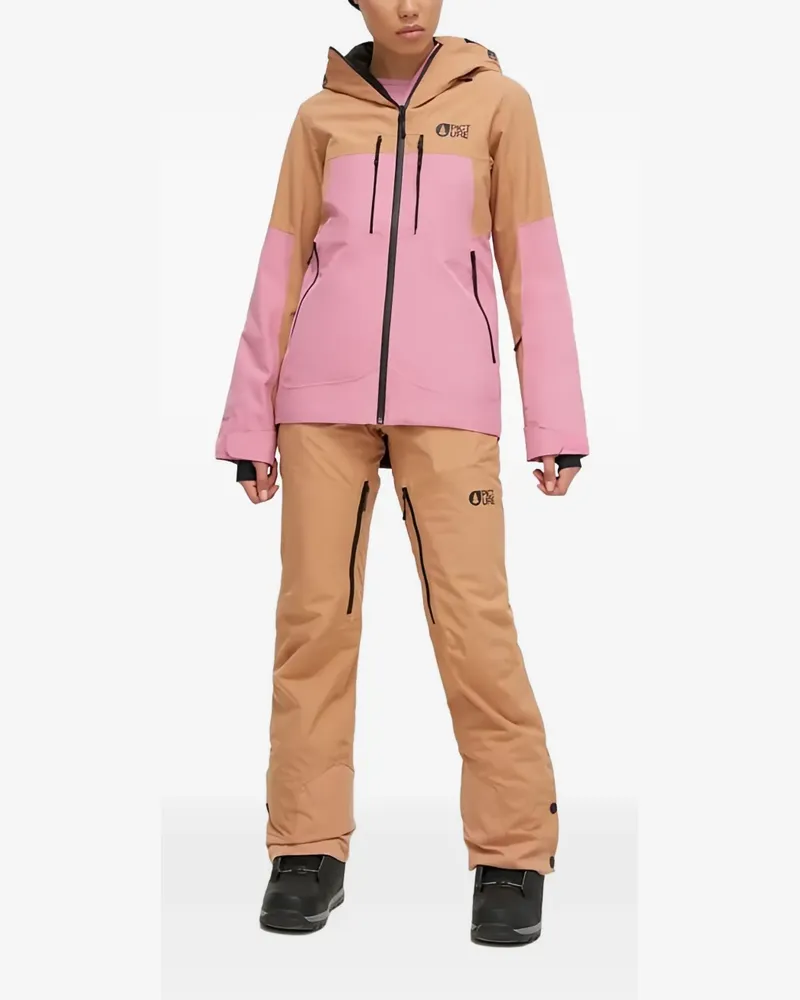 Picture logo-print ski jacket - Rosa Rosa