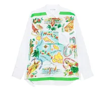 Hemd mit Hawaii-Print - Weiß