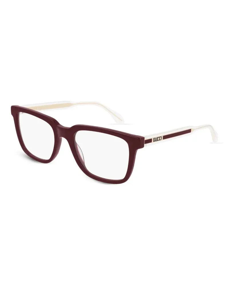 Gucci Eckige Sonnenbrille - Rot Rot