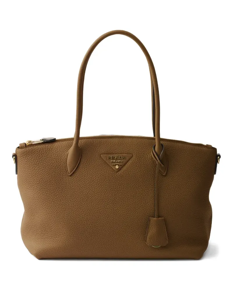 Prada large logo-detail tote bag - Braun Braun