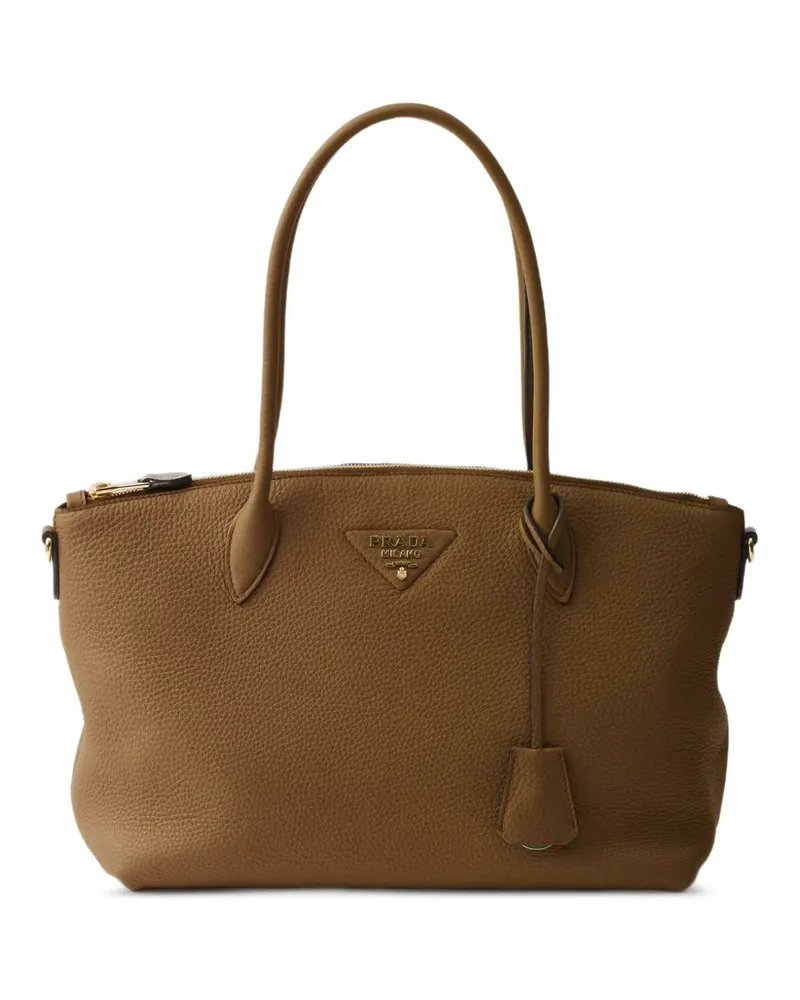 Prada large logo-detail tote bag - Braun Braun