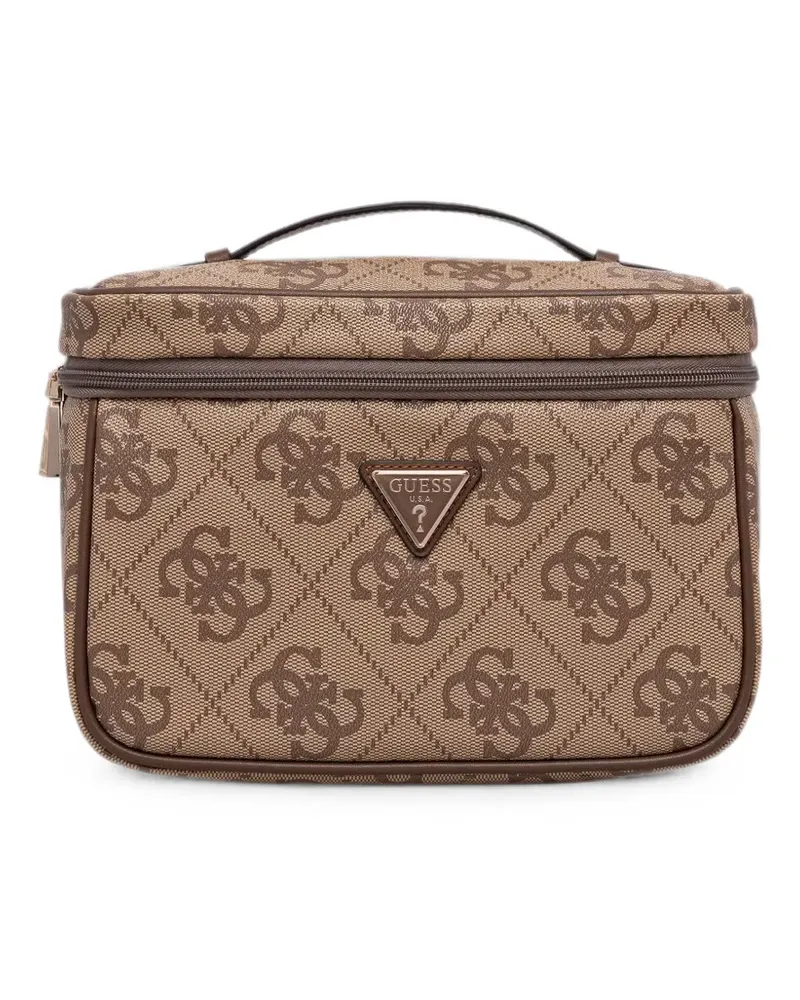Guess Berta 4G logo-print monogram makeup bag - Nude Nude