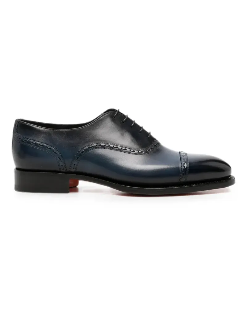 Santoni brogue-detail oxford shoes - Blau Blau