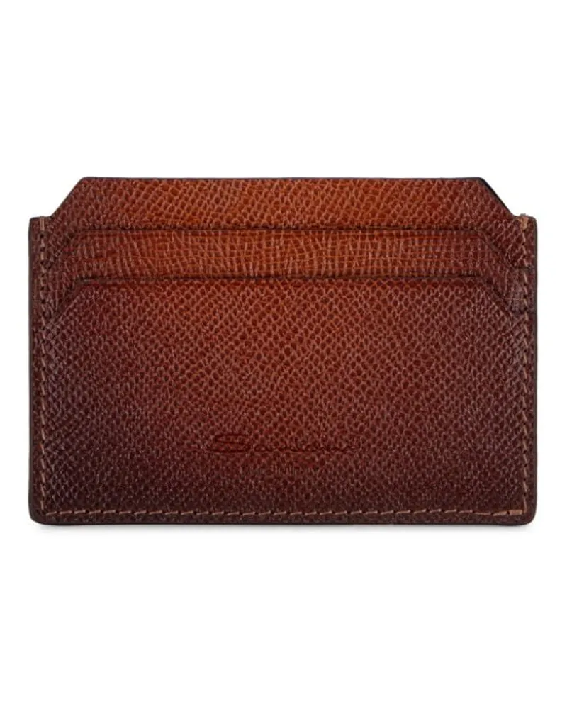 Santoni Kartenetui mit Logo-Prägung - Braun Braun