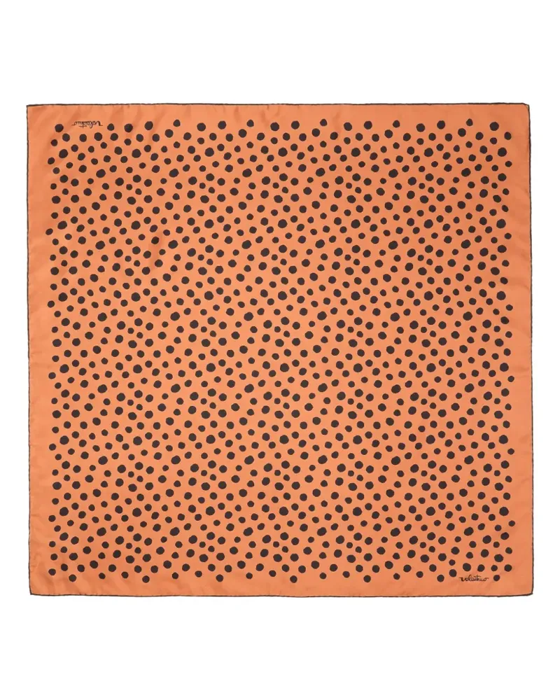 Valentino Garavani Dalmatiner Seidenschal mit Polka Dots - Orange Orange