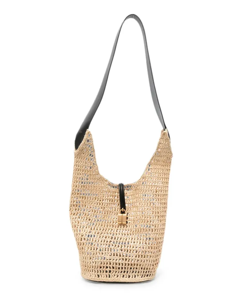 DeMELLIER Siena raffia shoulder bag - Nude Nude